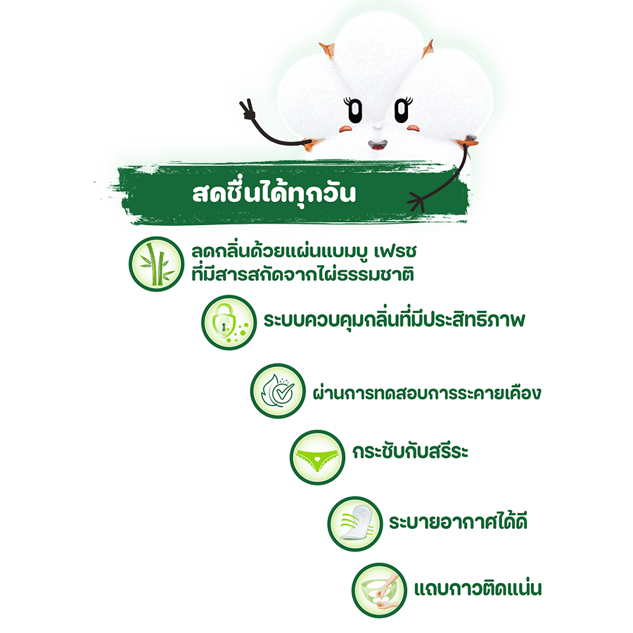 โมลเพด เนเชอรัล แบมบู เฟรช แผ่นอนามัย